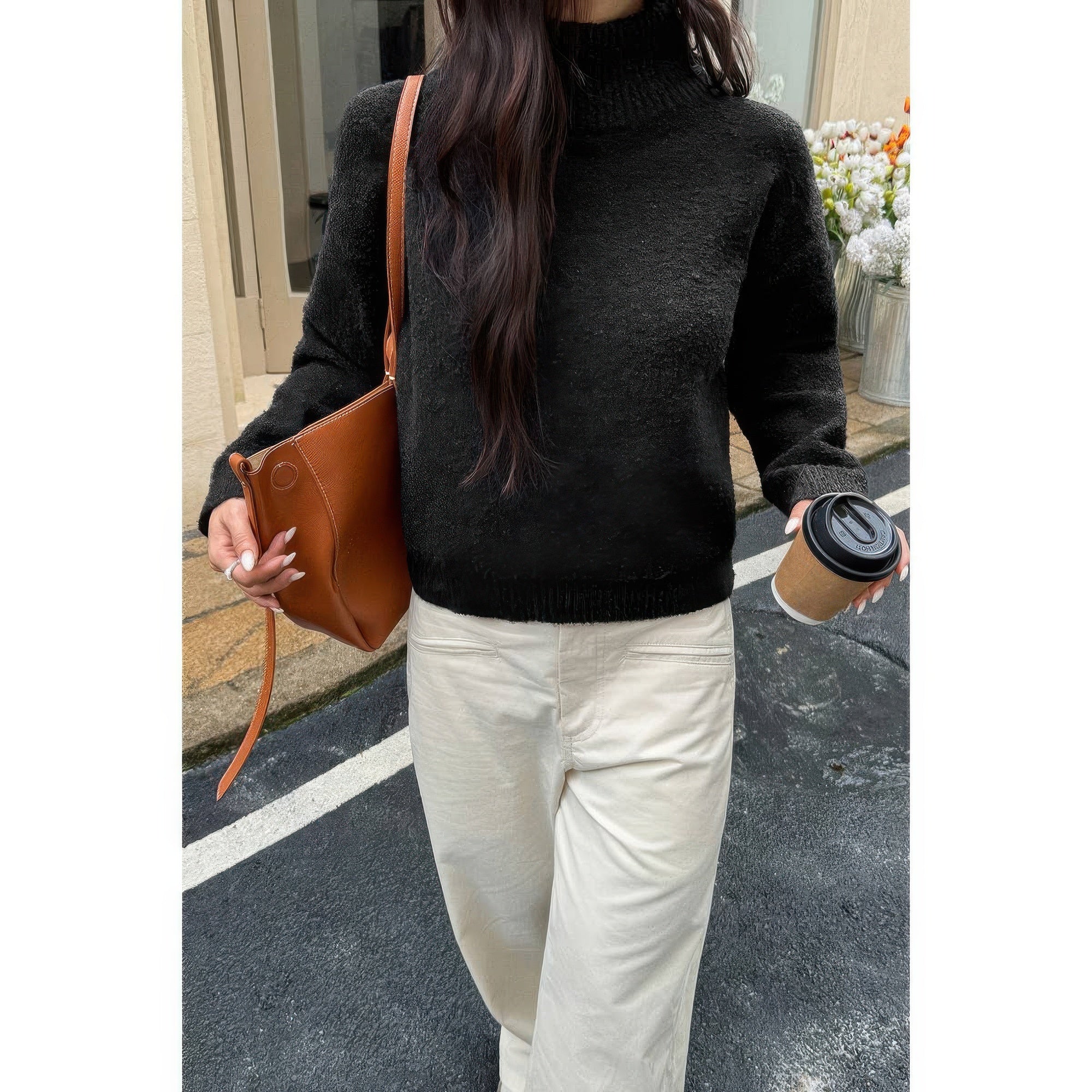 Soft Knit Roll Neck Long Sleeves Sweater product image