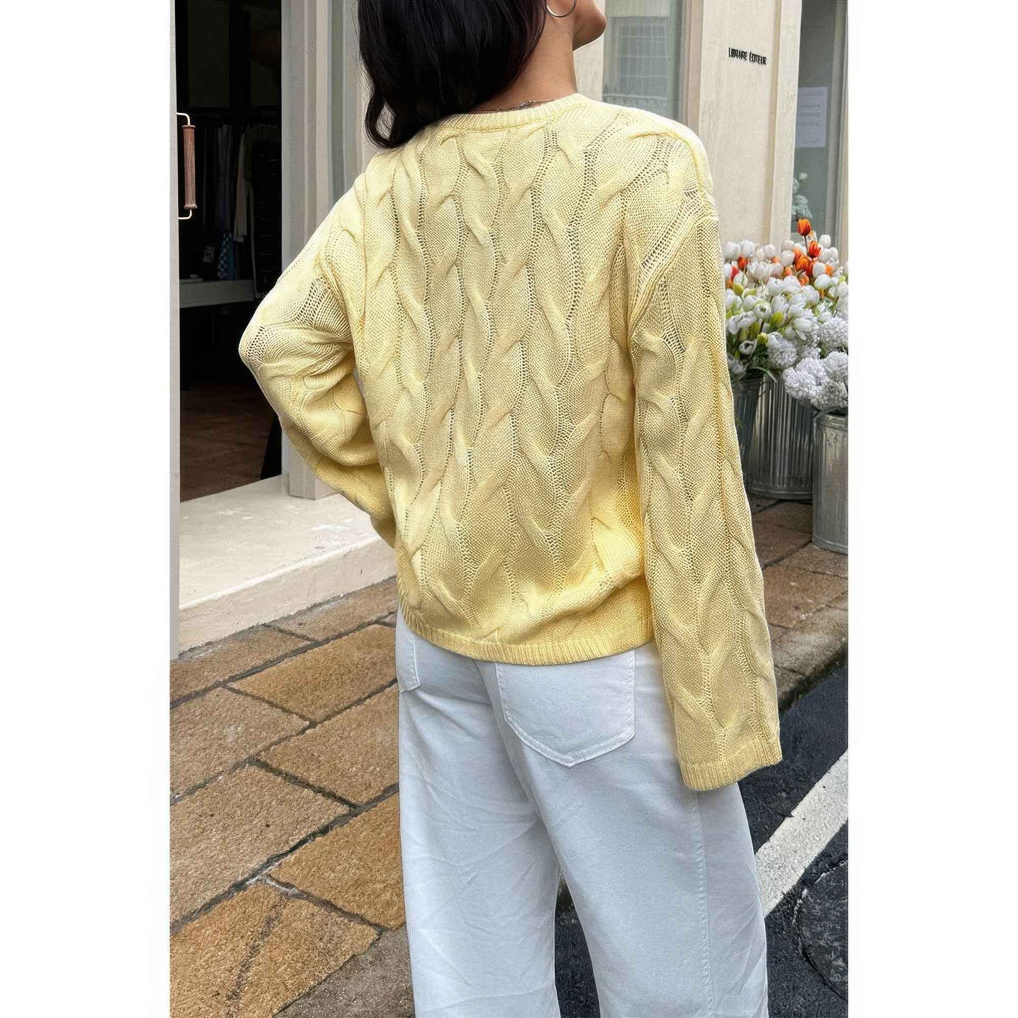 Solid Round Neck Knit Loose Sweater Solid Round Neck Knit Loose Sweater