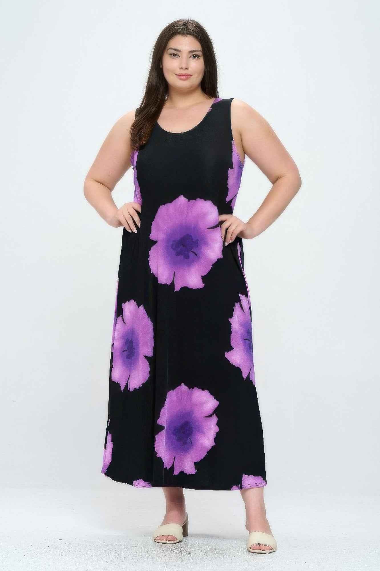 Stretchy Floral Print Maxi Dress Stretchy Floral Print Maxi Dress