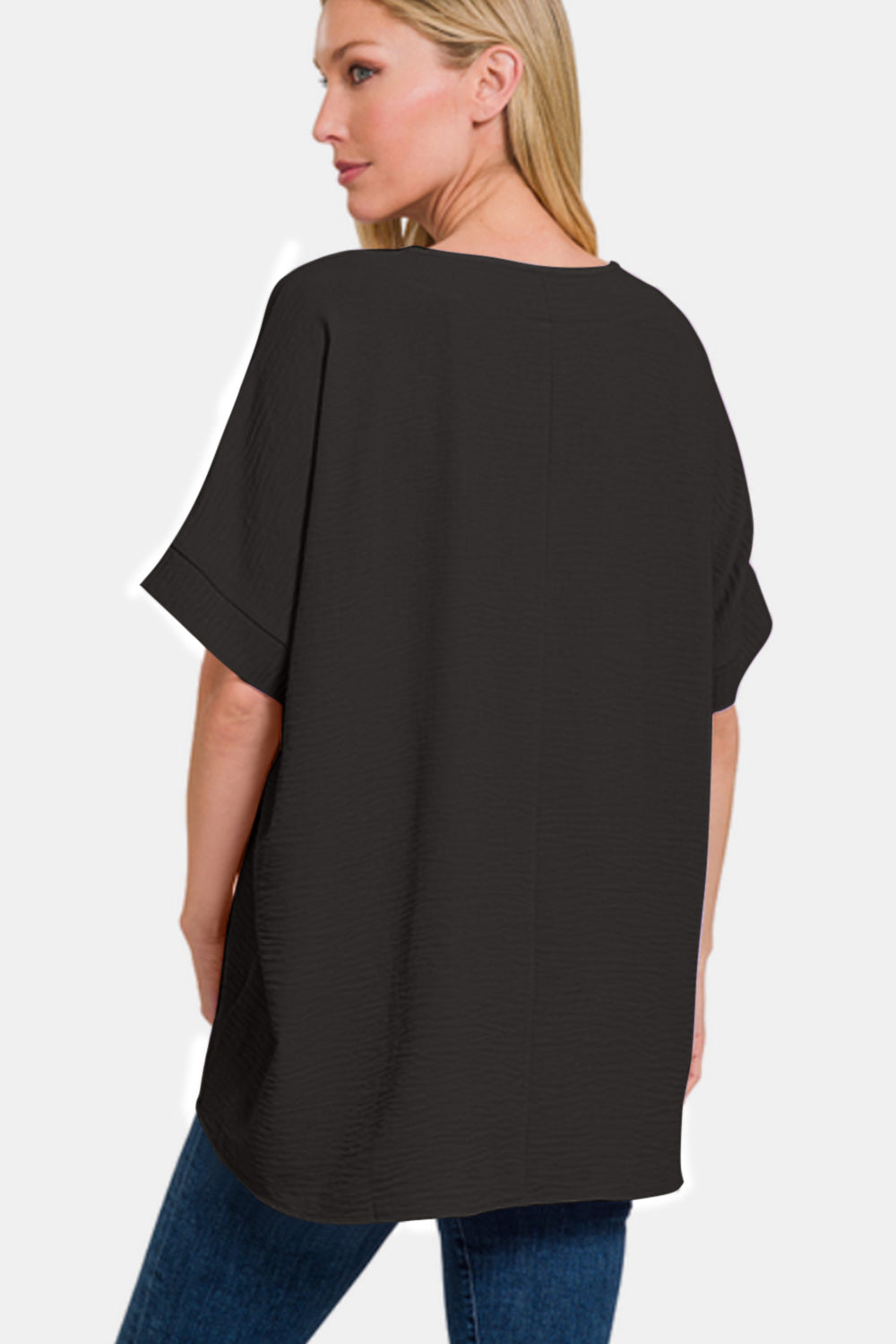 Zenana Full Size V-Neck Short Sleeve Top Zenana Full Size V-Neck Short Sleeve Top - TopFashionHQ