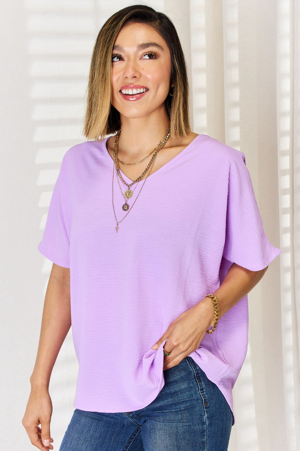 Zenana Texture Short Sleeve T-Shirt Zenana Texture Short Sleeve T-Shirt - TopFashionHQ