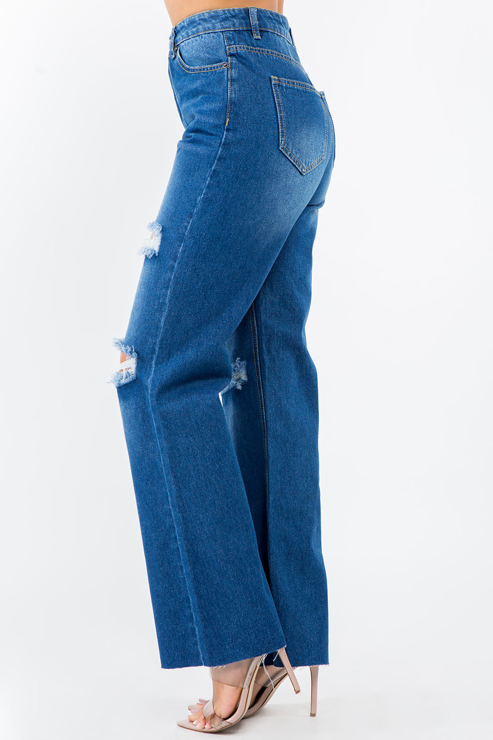 American Bazi High Waist Distressed Wide Leg Jeans American Bazi High Waist Distressed Wide Leg Jeans - TopFashionHQ