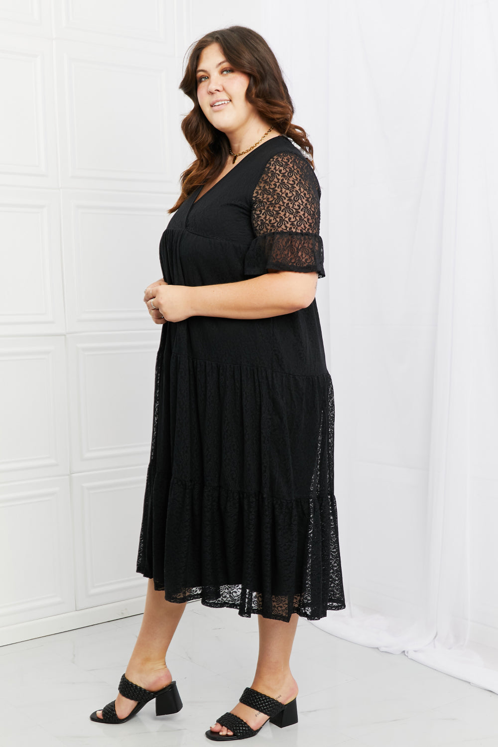 P & Rose Lovely Lace Full Size Tiered Dress P & Rose Lovely Lace Full Size Tiered Dress - TopFashionHQ