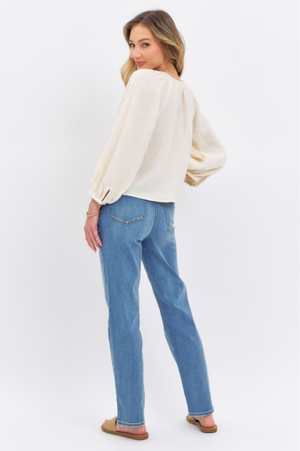 Judy Blue Full Size High Waist Straight Jeans Judy Blue Full Size High Waist Straight Jeans - TopFashionHQ