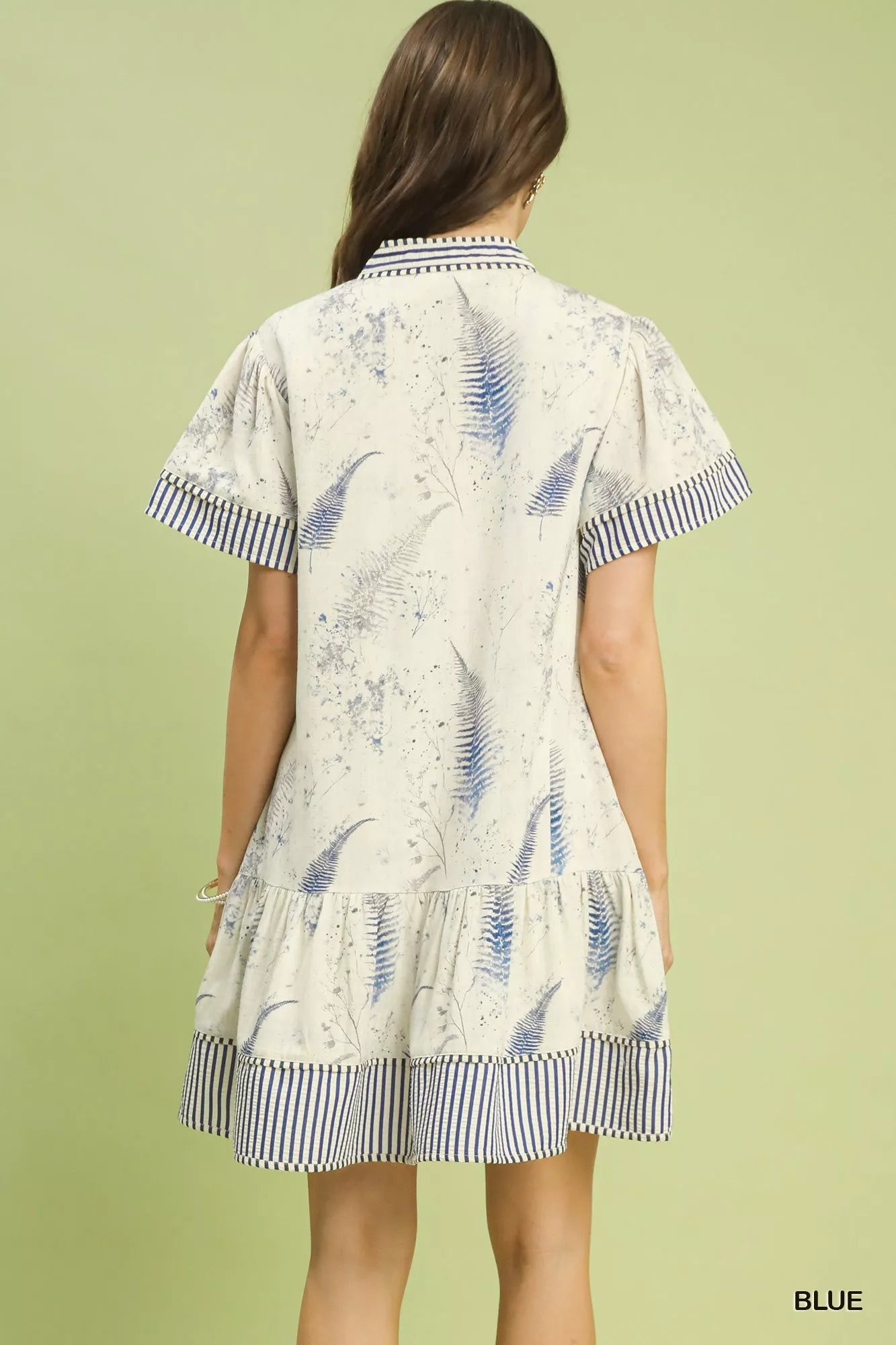 Umgee Linen Printed Button-Front Tiered Mini Dress a12e28da-3662-4b43-9db5-243df5569cf3-Max-Origin