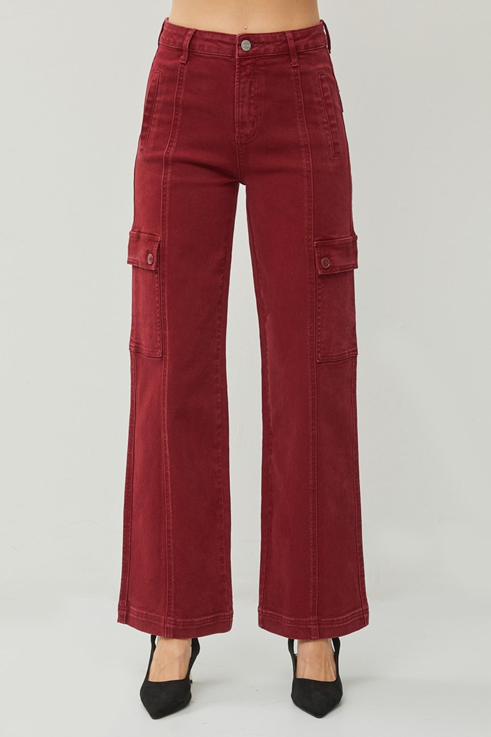 RISEN Full Size High Rise Wide Leg Cargo Jeans RISEN Full Size High Rise Wide Leg Cargo Jeans - TopFashionHQ
