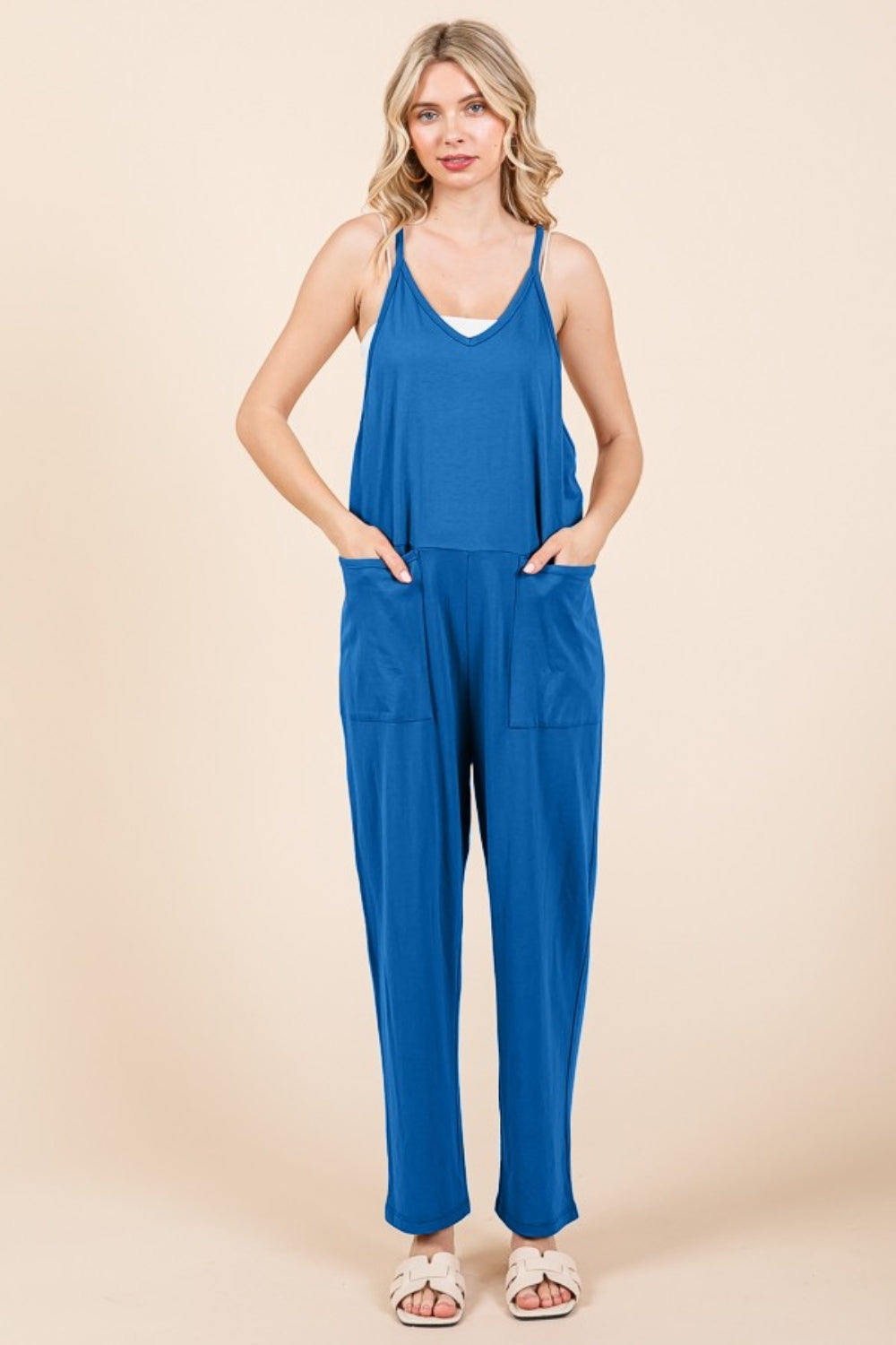 Culture Code Full Size Sleeveless Jumpsuit with Pockets Culture Code Full Size Sleeveless Jumpsuit with Pockets