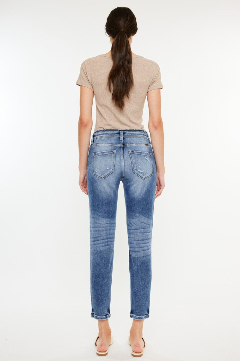 Kancan High Rise Distressed Mom Jeans Kancan High Rise Distressed Mom Jeans - TopFashionHQ