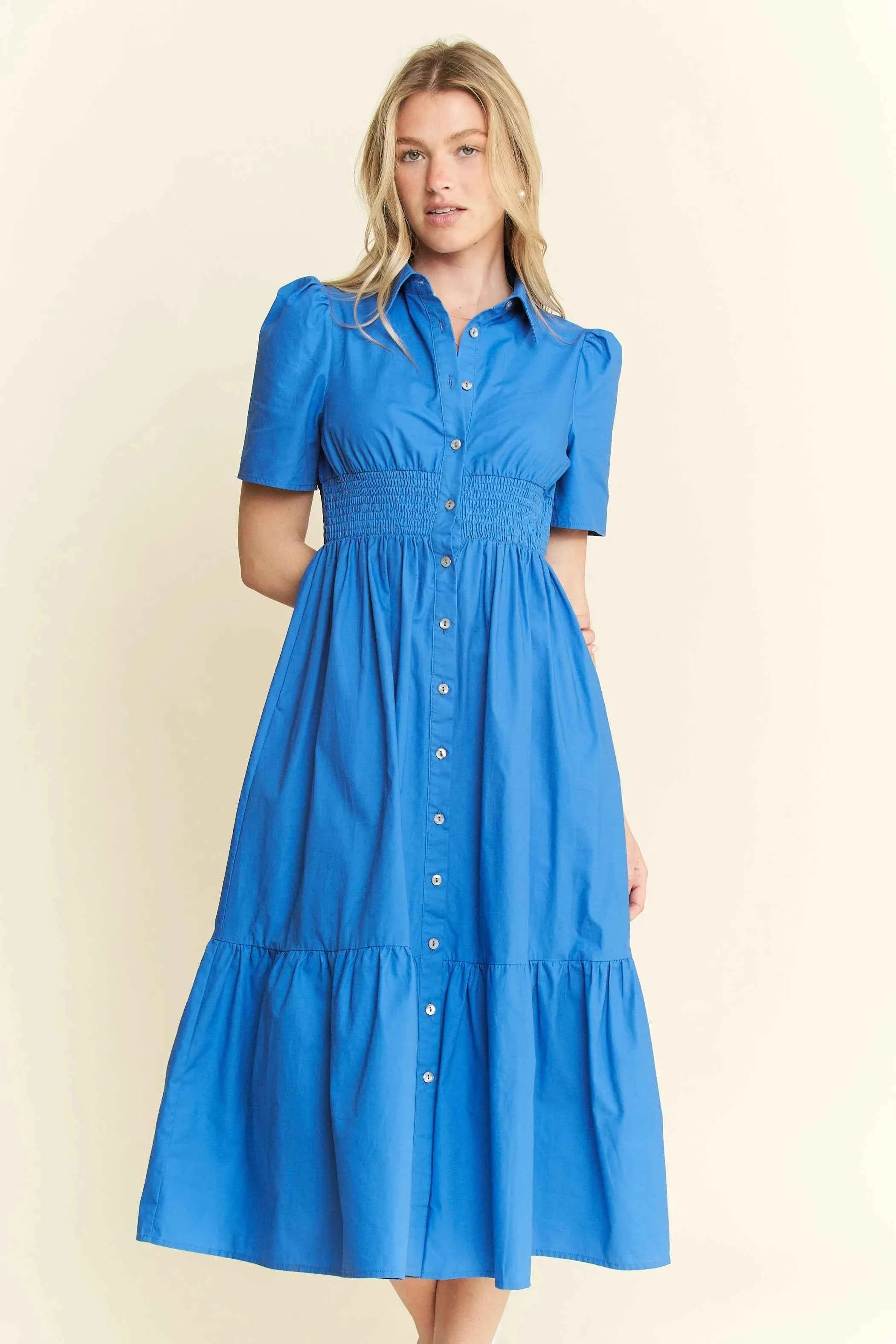 Jade By Jane Short Sleeve Button Down Midi Dress Jade By Jane Short Sleeve Button Down Midi Dress