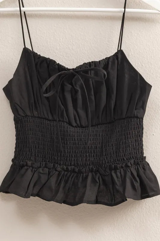 HYFVE Poplin Smocked Waist Summery Cami Top a295b8d4e6d24bceac58af5d414ac2c1-Max-Origin