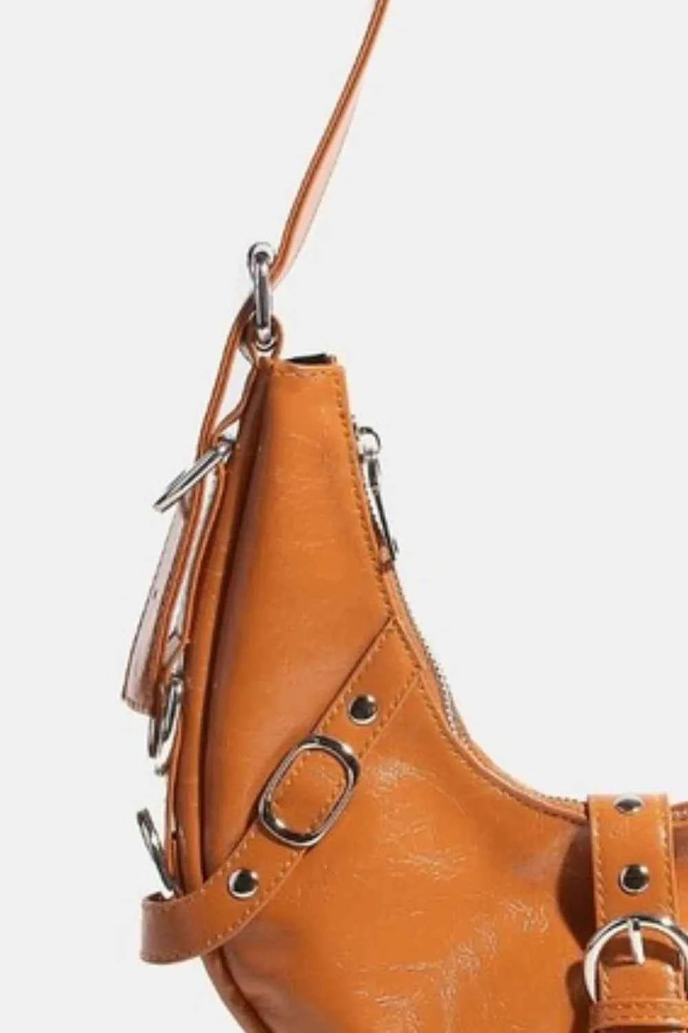 Fame Multi Belt Strap Accent Shoulder Bag Fame Multi Belt Strap Accent Shoulder Bag