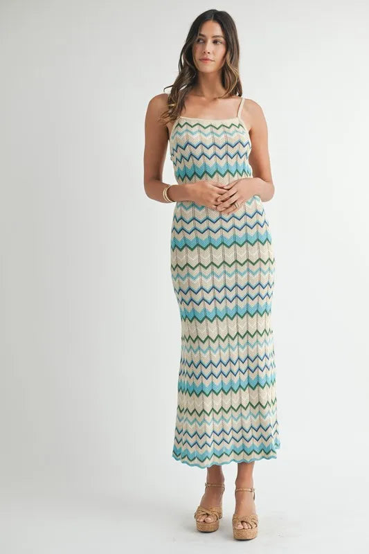 MABLE Lightweight Pointelle Chevron Knit Maxi Dress a44441b285c14078b810a6529dde6027-Max-Origin