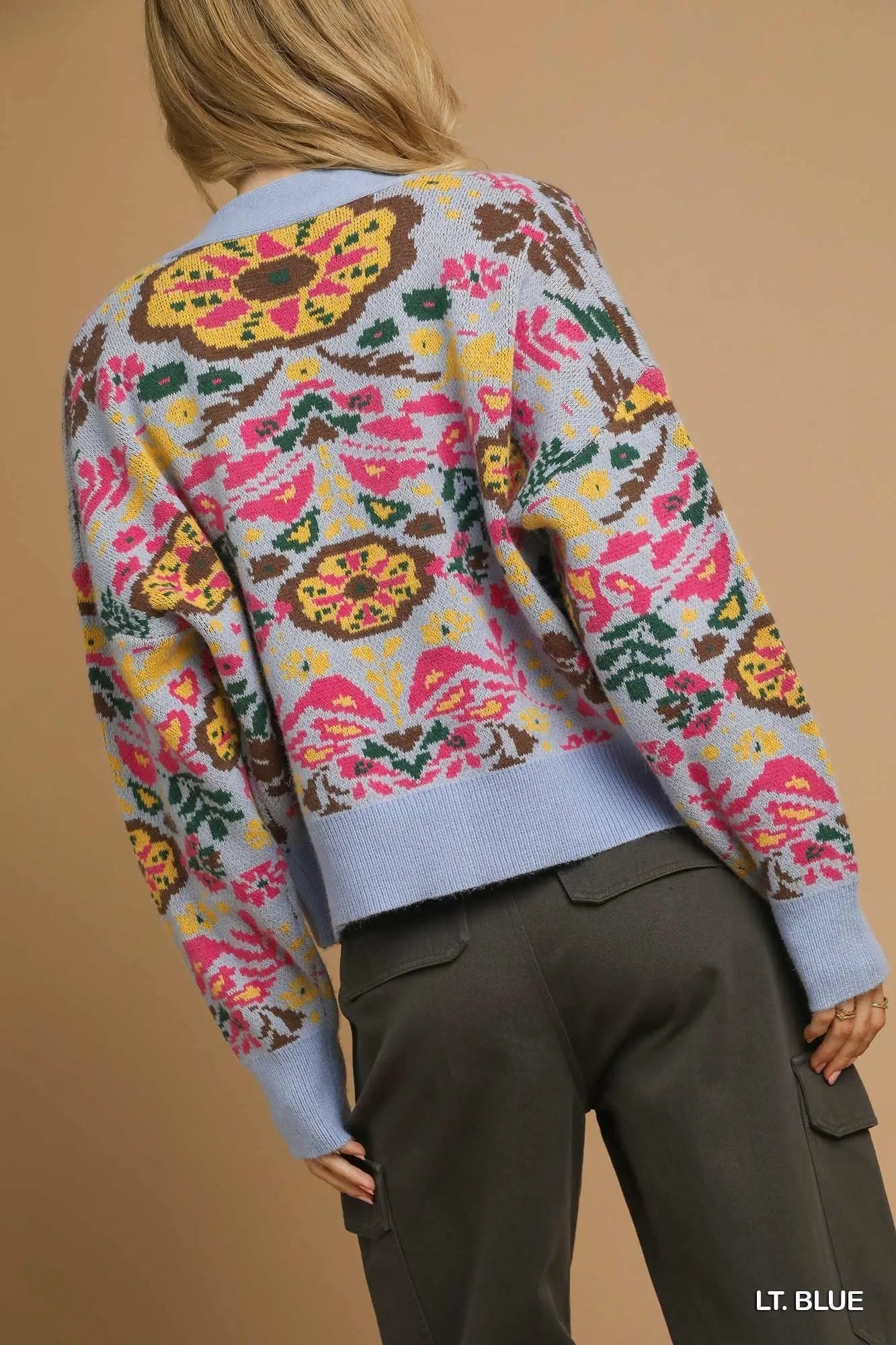 Umgee Floral Knit Button-Up Cardigan a528132a-ad63-4d3d-baa4-3e9a9d7482d7-Max-Origin
