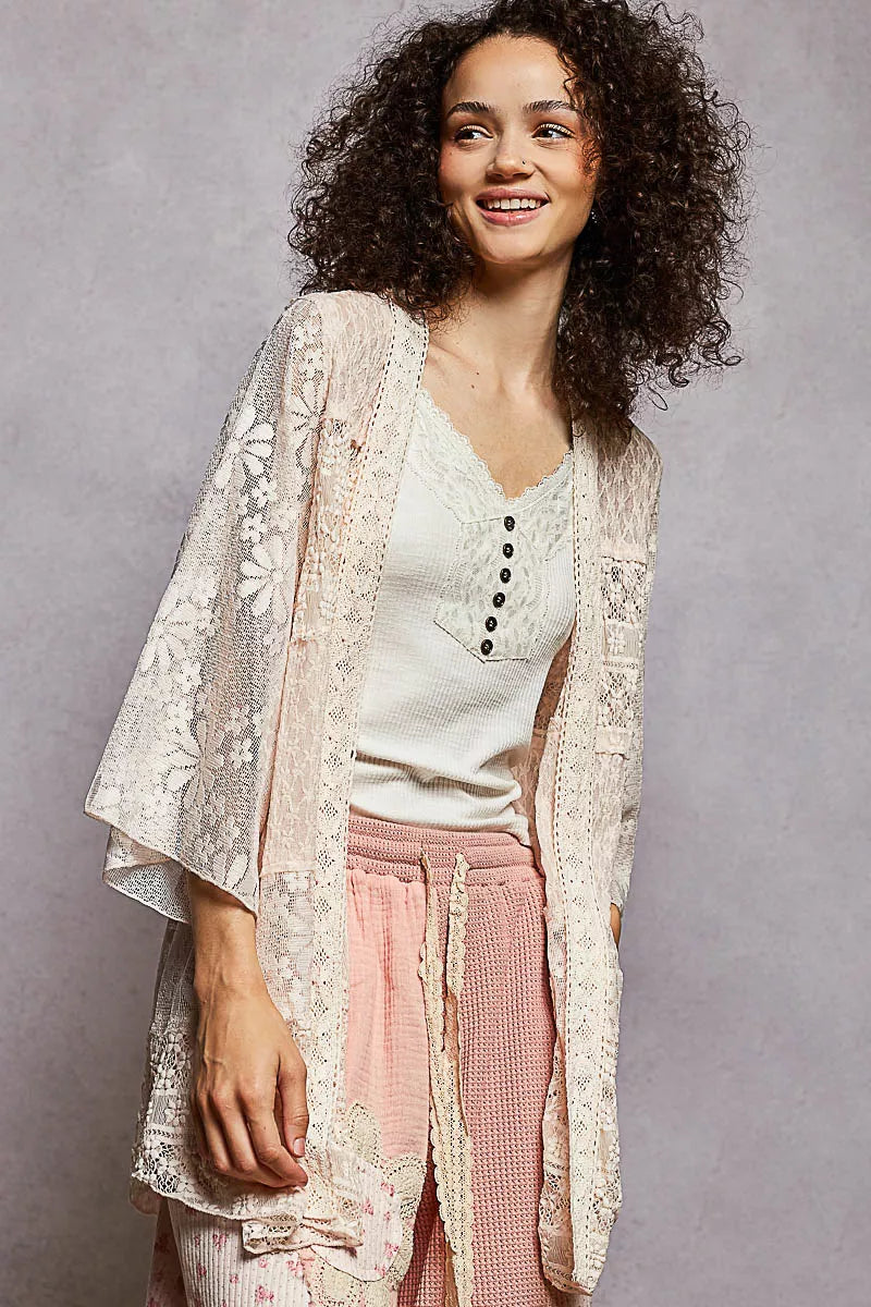 POL Lace Floral Open Front Cardigan with Trim Detail a55921e8-12d7-45d1-b44c-781001db1391-Max-Origin