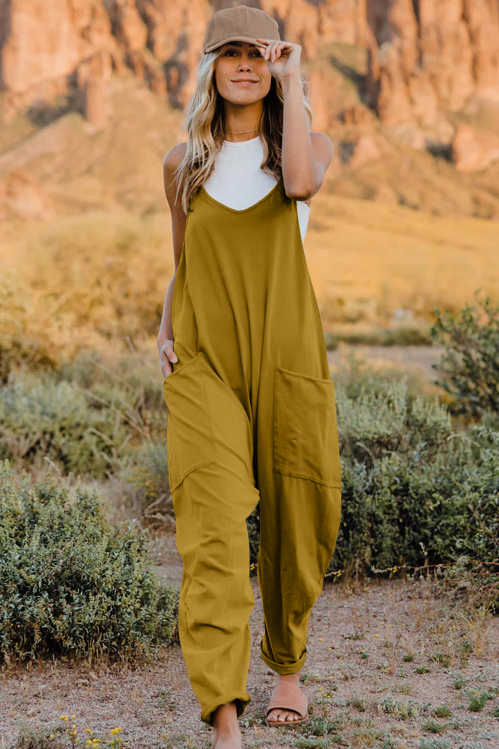 Double Take Full Size V-Neck Sleeveless Jumpsuit with Pockets a55c6d3d-62a7-497f-94cf-d47331e18e5b-Max