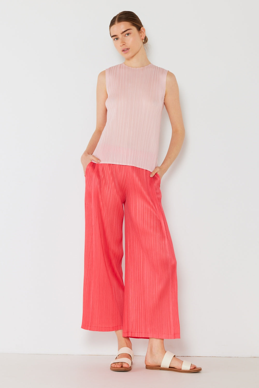 Marina West Swim Pleated Wide-Leg Pants with Side Pleat Detail Marina West Swim Pleated Wide-Leg Pants with Side Pleat Detail - TopFashionHQ