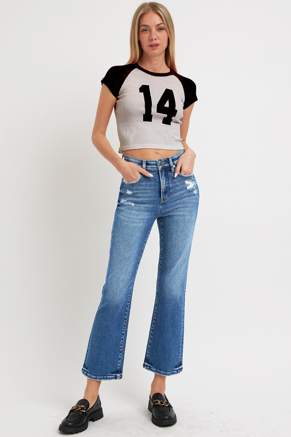 RISEN Full Size Tummy Control High Rise Crop Bootcut Jeans RISEN Full Size Tummy Control High Rise Crop Bootcut Jeans