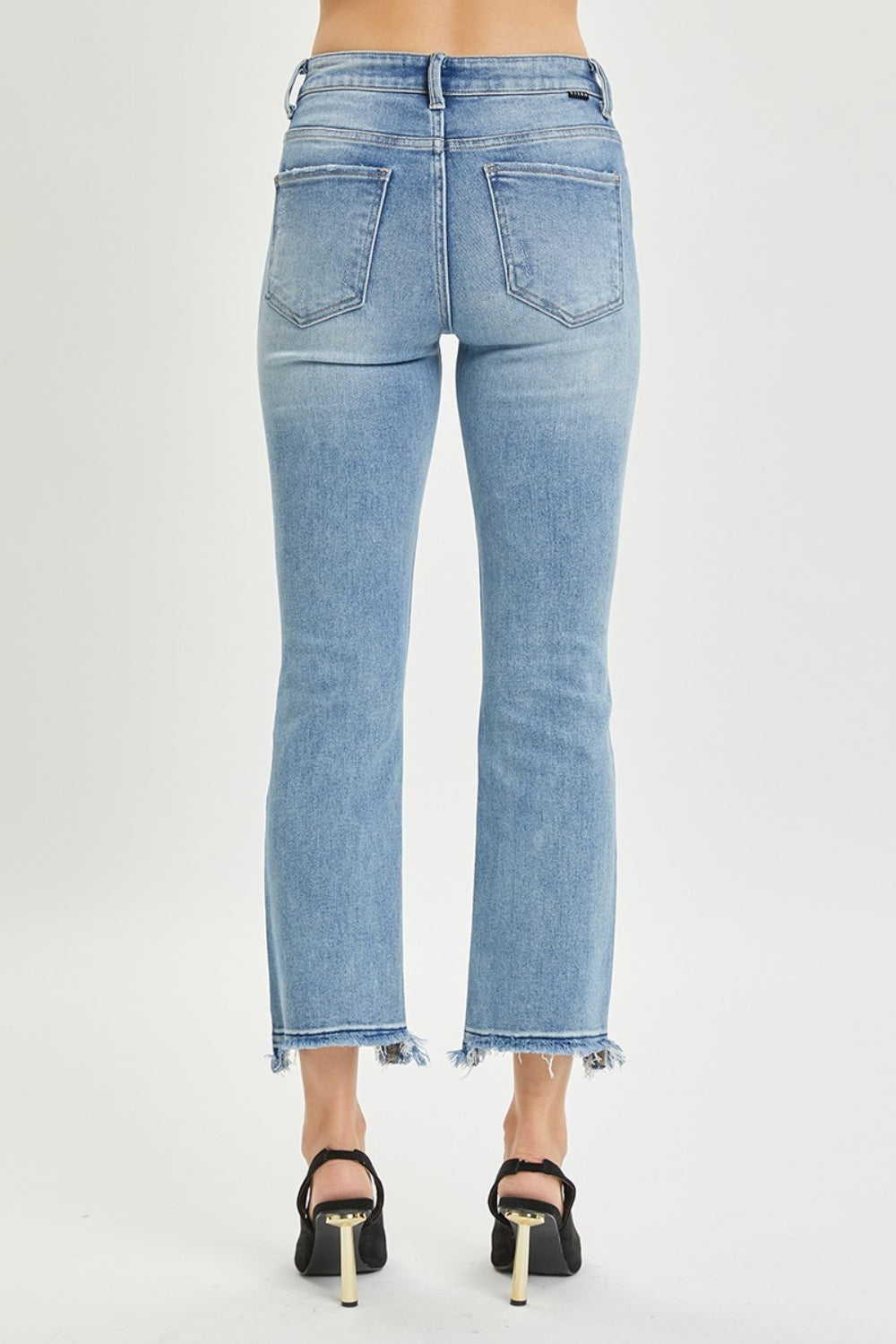 RISEN Full Size High Rise Distressed Cropped Straight Jeans RISEN Full Size High Rise Distressed Cropped Straight Jeans - TopFashionHQ