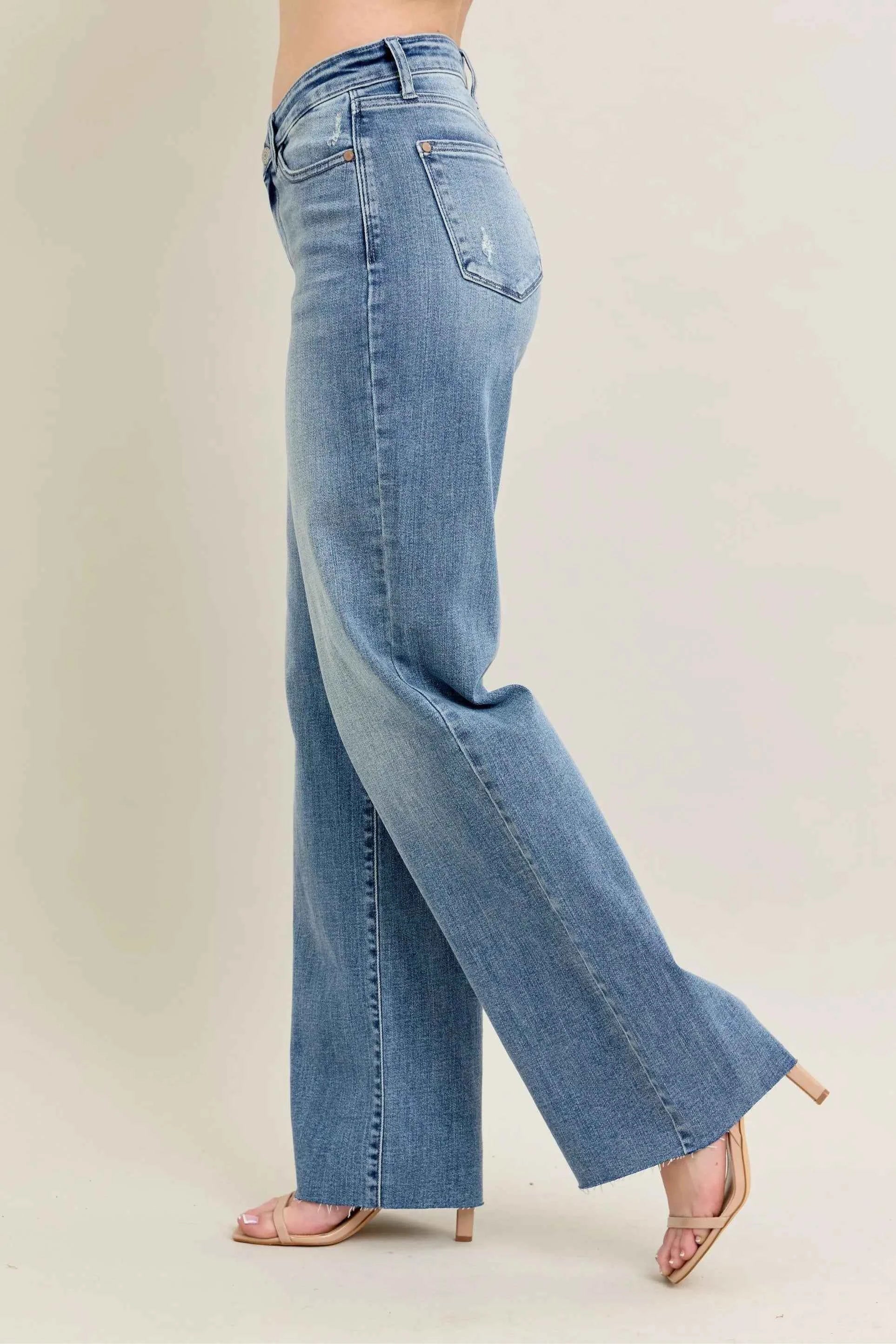 Judy Blue Full Size V - Front Baggy Jeans Plus Size Judy Blue Full Size V - Front Baggy Jeans Plus Size