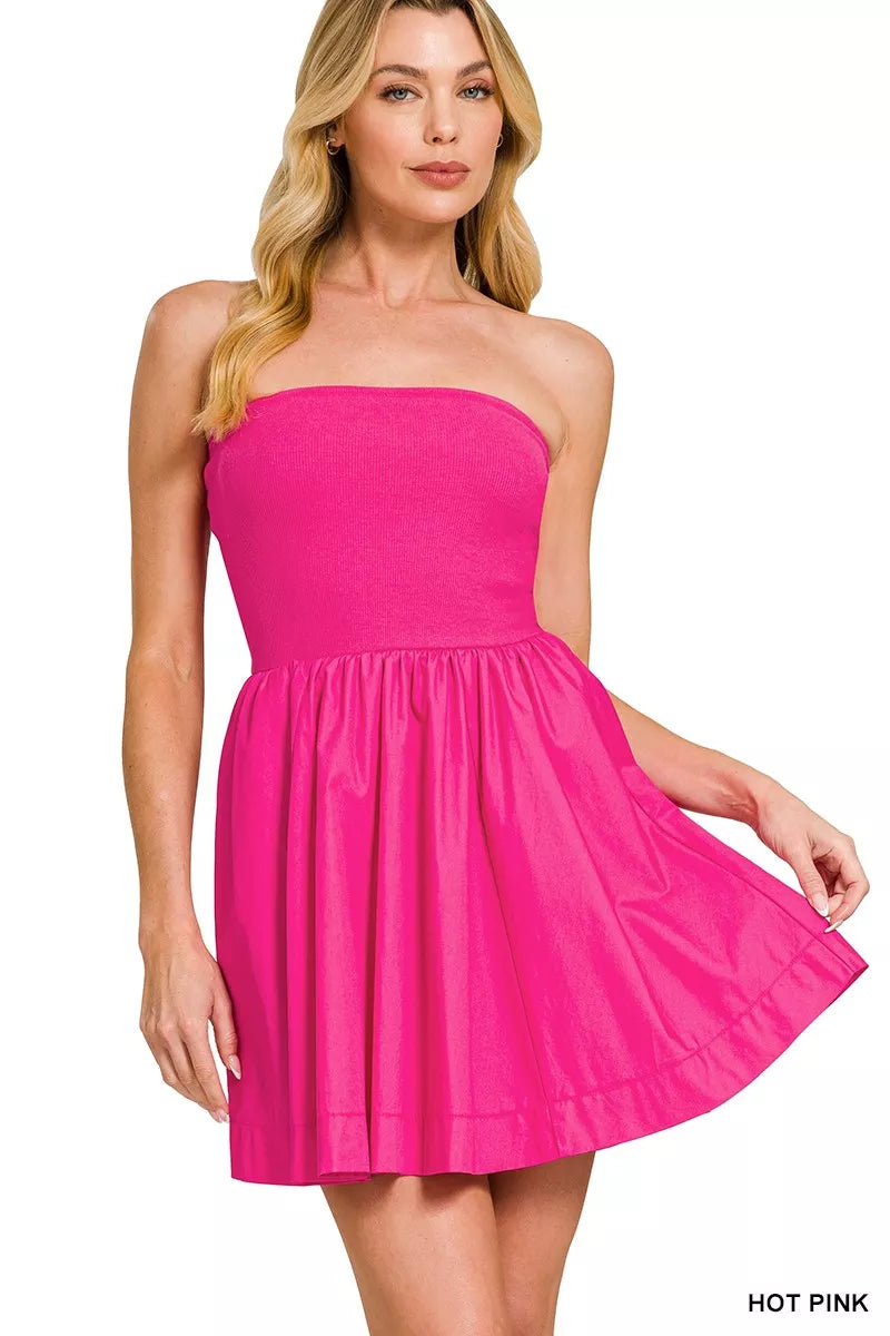 Zenana Combined Knit Tube Top Flare Mini Dress a739461ed76941289d58ab6b851b9f83-Max-Origin