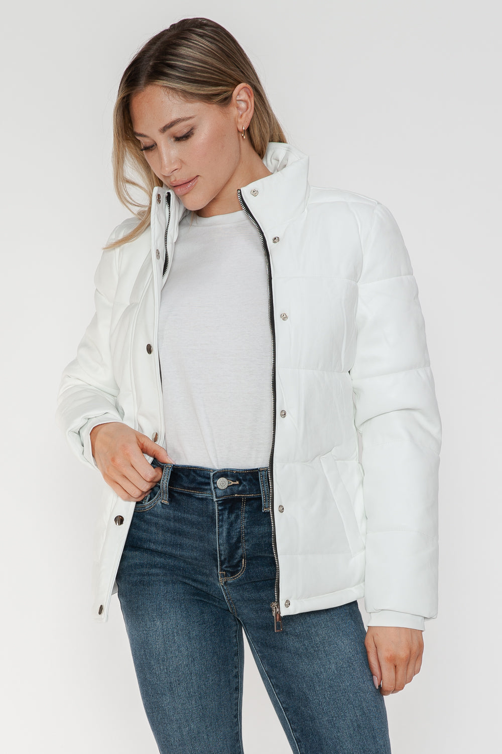 YMI Pocketed Zip Up Turtleneck Puffer Jacket YMI Pocketed Zip Up Turtleneck Puffer Jacket - TopFashionHQ