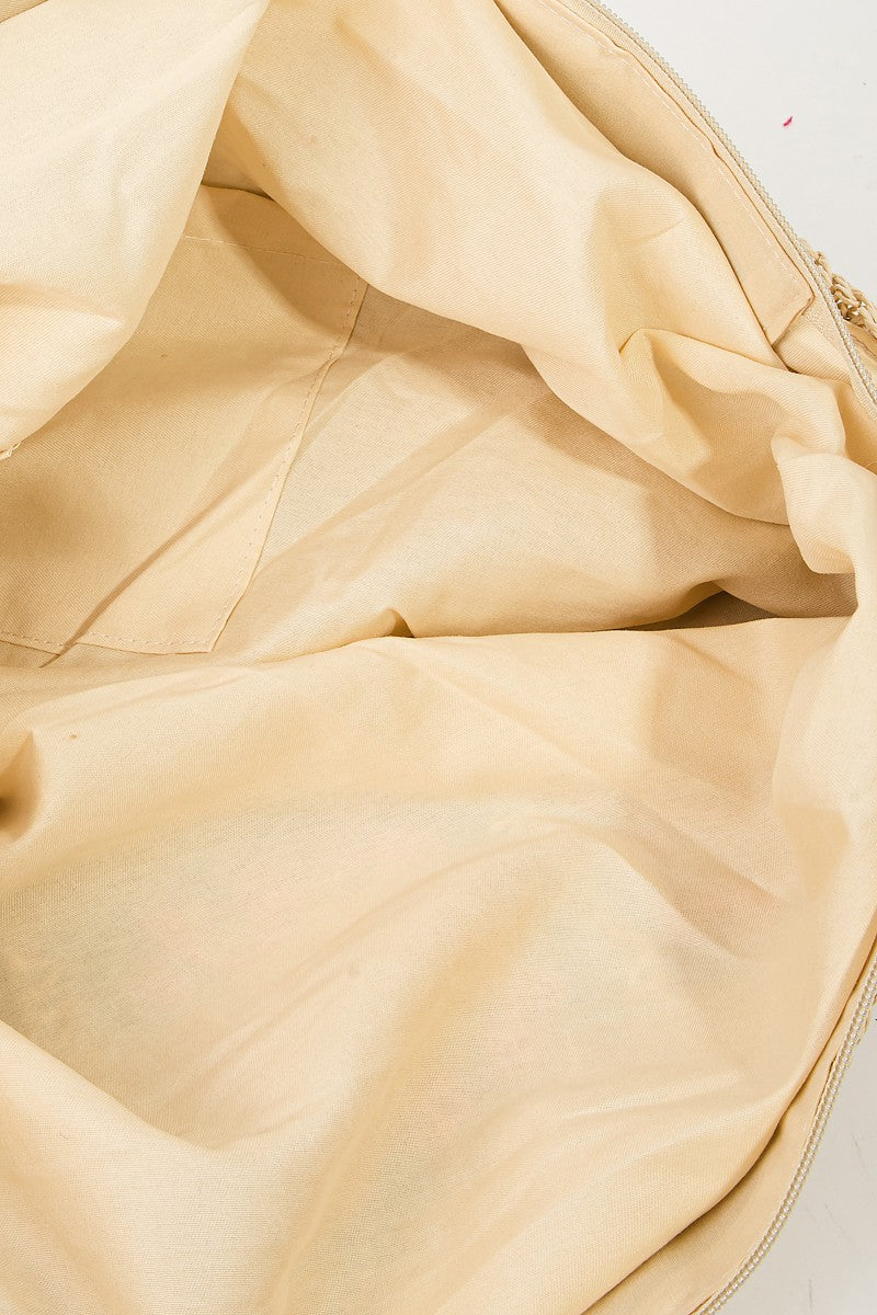 Fame Flower Braided Tote Bag Fame Flower Braided Tote Bag - TopFashionHQ