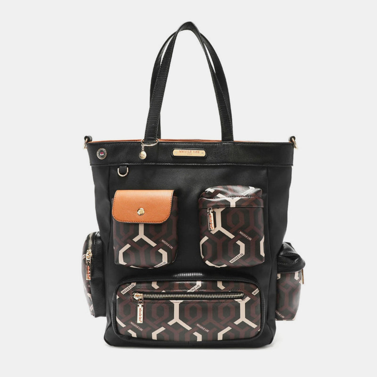Nicole Lee USA Geometric Pattern Tote Bag Nicole Lee USA Geometric Pattern Tote Bag - TopFashionHQ