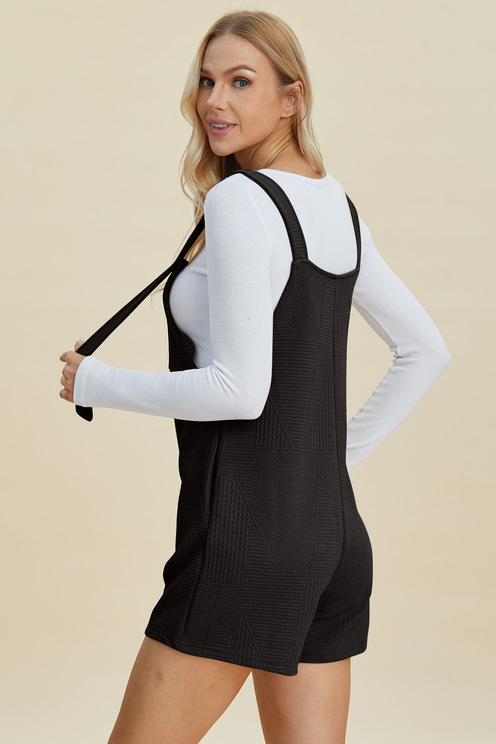 Double Take Full Size Texture Sleeveless Romper Double Take Full Size Texture Sleeveless Romper