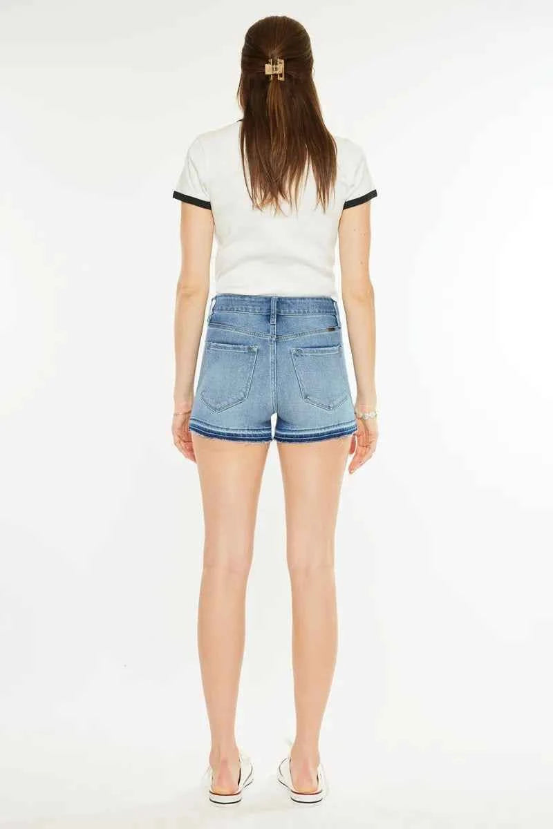 Kancan High Rise Release Hem Denim Shorts Kancan High Rise Release Hem Denim Shorts