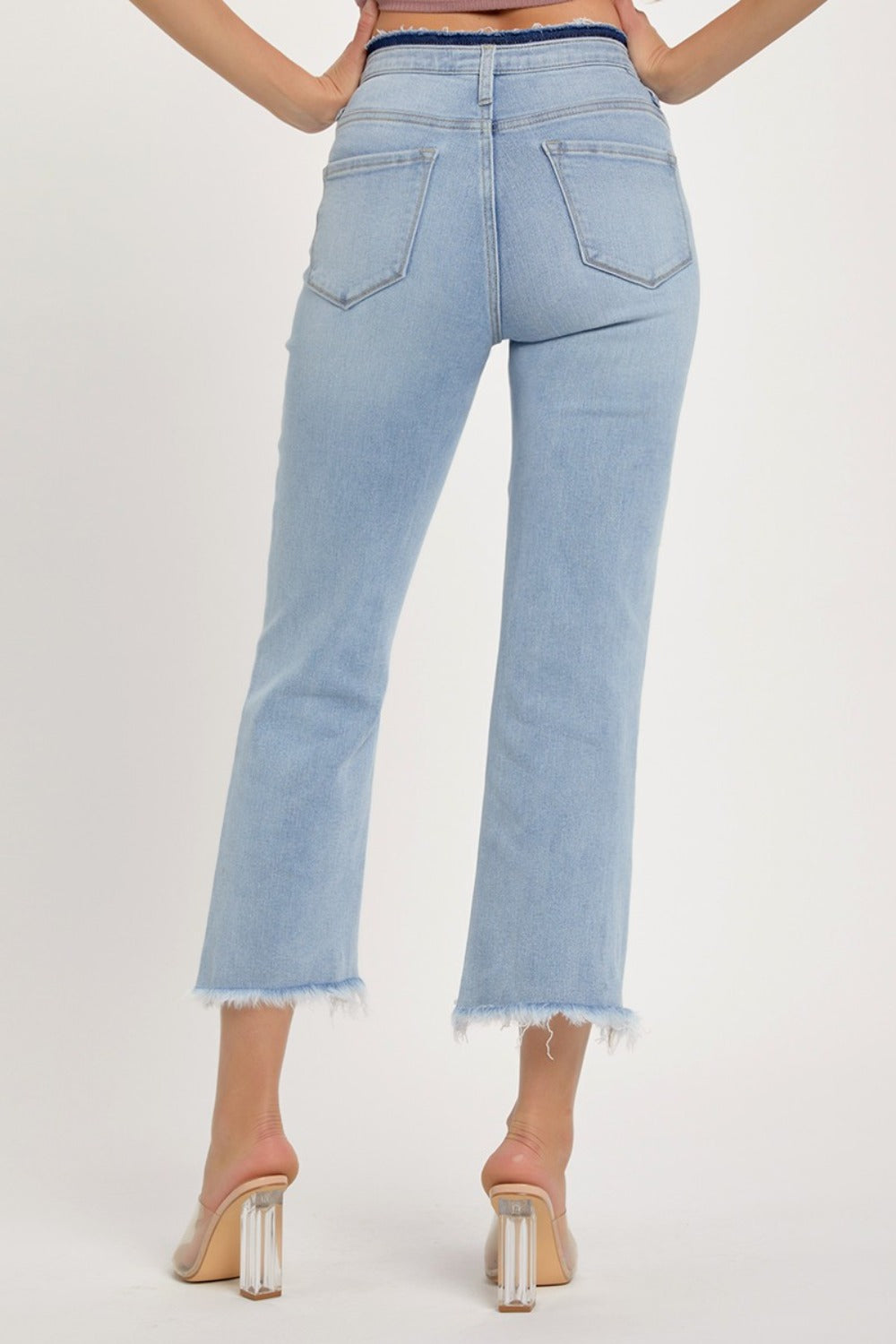 RISEN Full Size High Rise Raw Edge Crop Jeans RISEN Full Size High Rise Raw Edge Crop Jeans