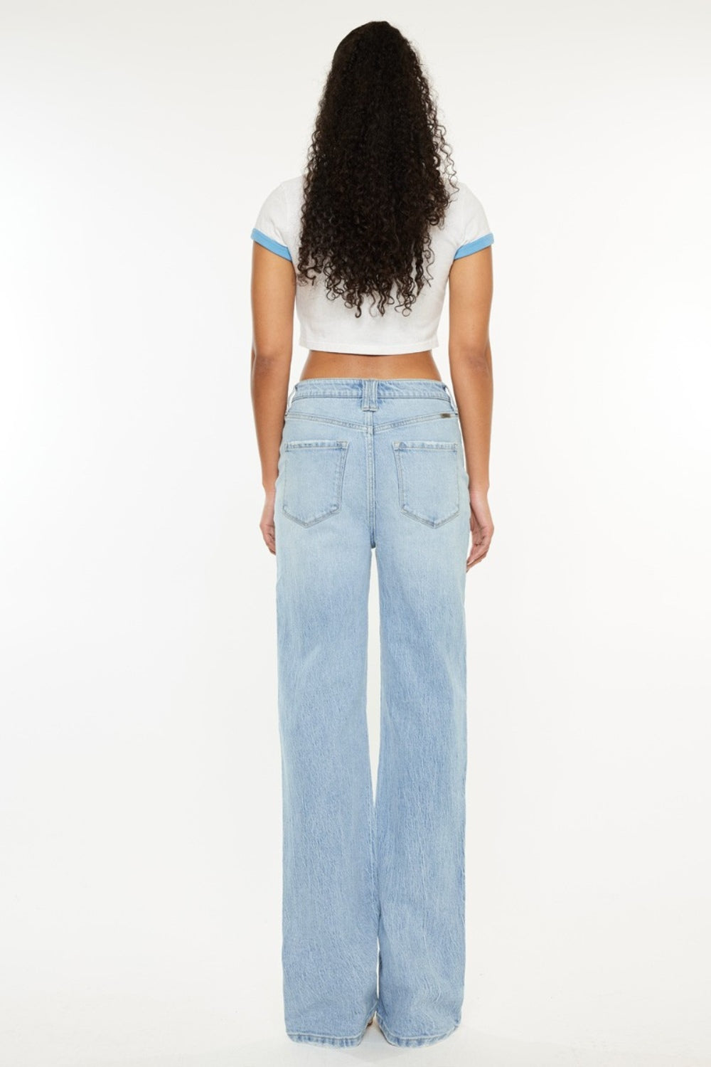Kancan Distressed High Waist Straight Jeans Kancan Distressed High Waist Straight Jeans - TopFashionHQ
