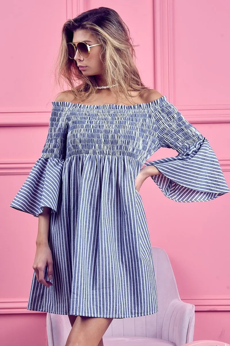 BiBi Smocked Off Shoulder Striped Dress aaa2c599cf544ae4ad97a2dca2d25703-Max-Origin