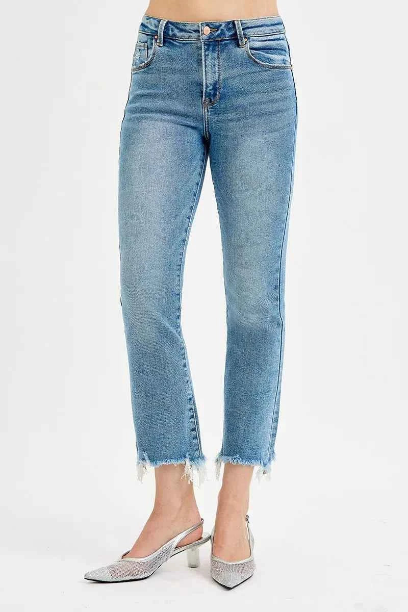 RISEN Full Size High Rise Crop Straight Slim Jeans Plus Size RISEN Full Size High Rise Crop Straight Slim Jeans Plus Size
