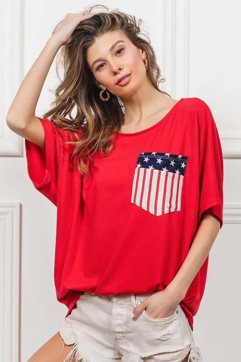 BiBi French Terry With Front Pocket Dolman Sleeves Top ab2f2192aea2454ca6f1ef85d967a4c7-Max-Origin