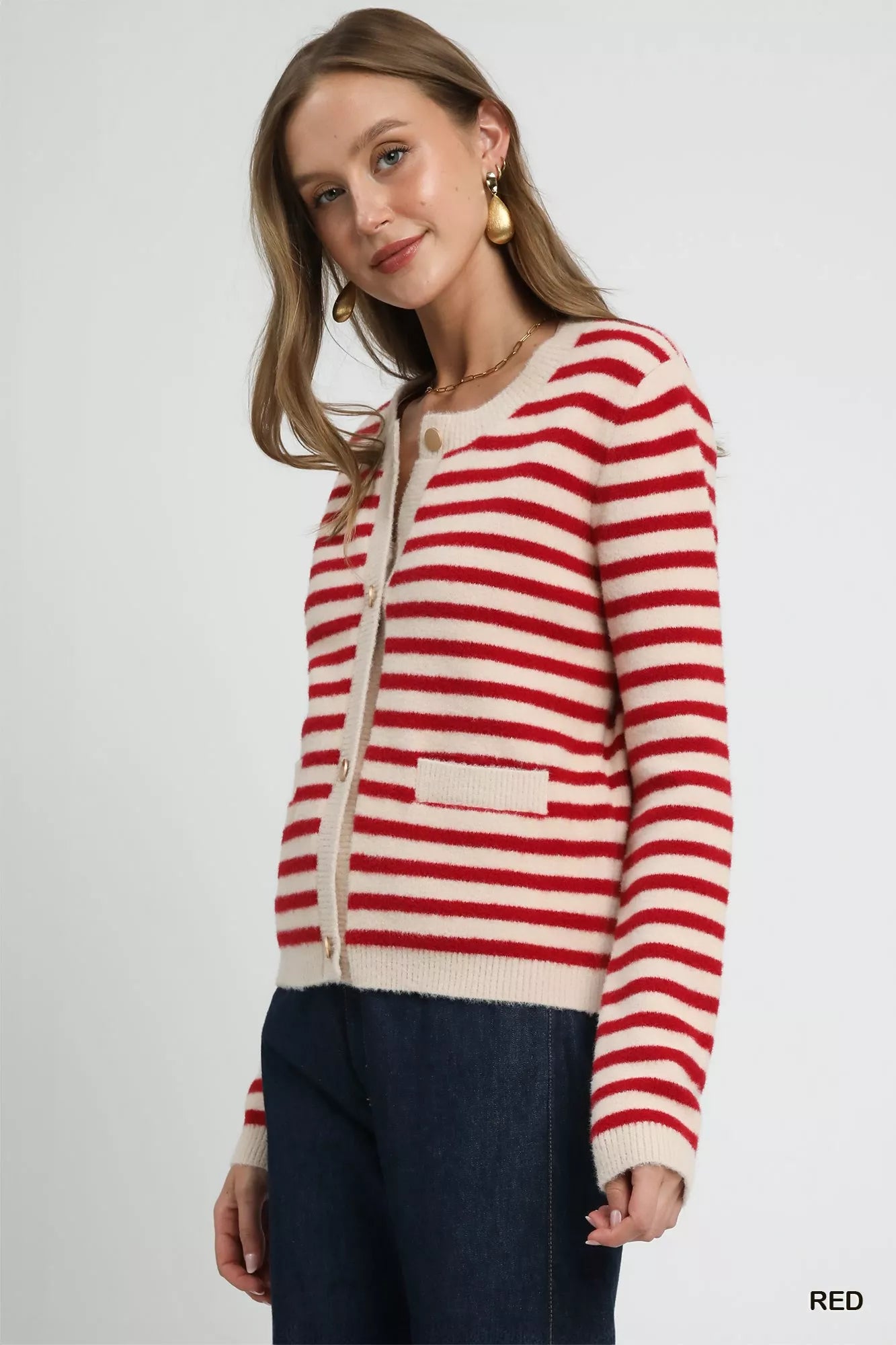 Umgee Striped Knit Button-Up Cardigan abda5e3c-e4c4-4a5e-be26-e6fedaa7222d-Max-Origin