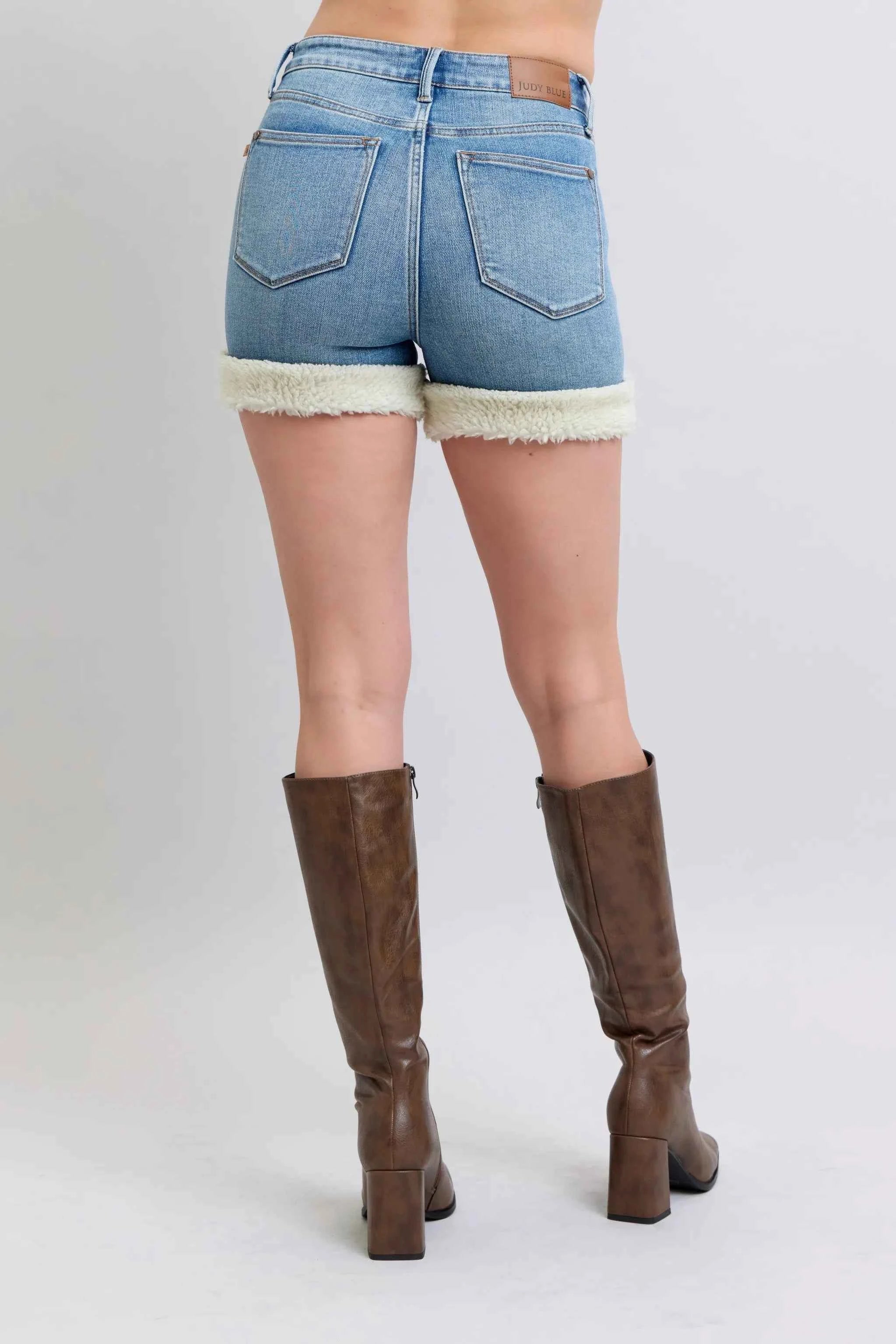Judy Blue Full Size Hw Tummy Control Shearling Cuff Denim Shorts Plus Size Judy Blue Full Size Hw Tummy Control Shearling Cuff Denim Shorts Plus Size