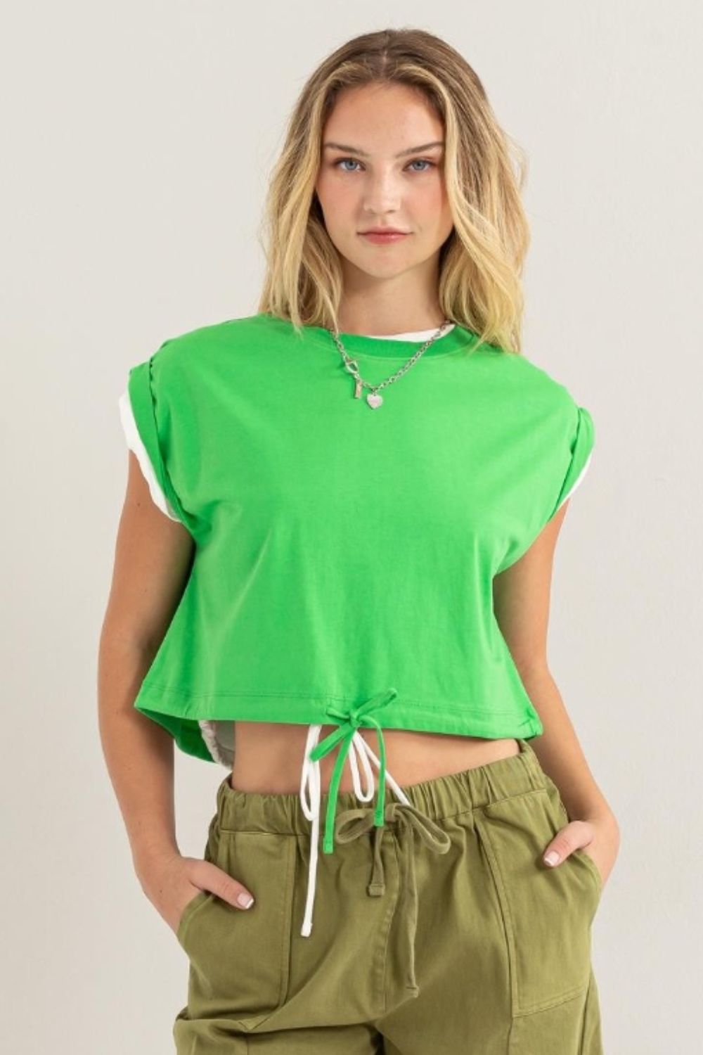 HYFVE Drawstring Hem Crop Top HYFVE Drawstring Hem Crop Top - TopFashionHQ