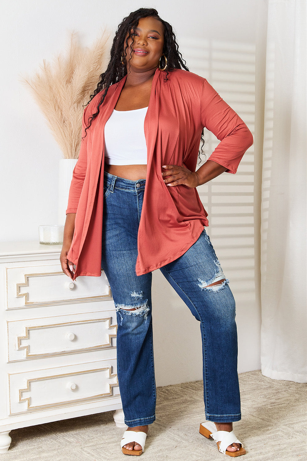 Culture Code Full Size Open Front Cardigan Culture Code Full Size Open Front Cardigan - TopFashionHQ
