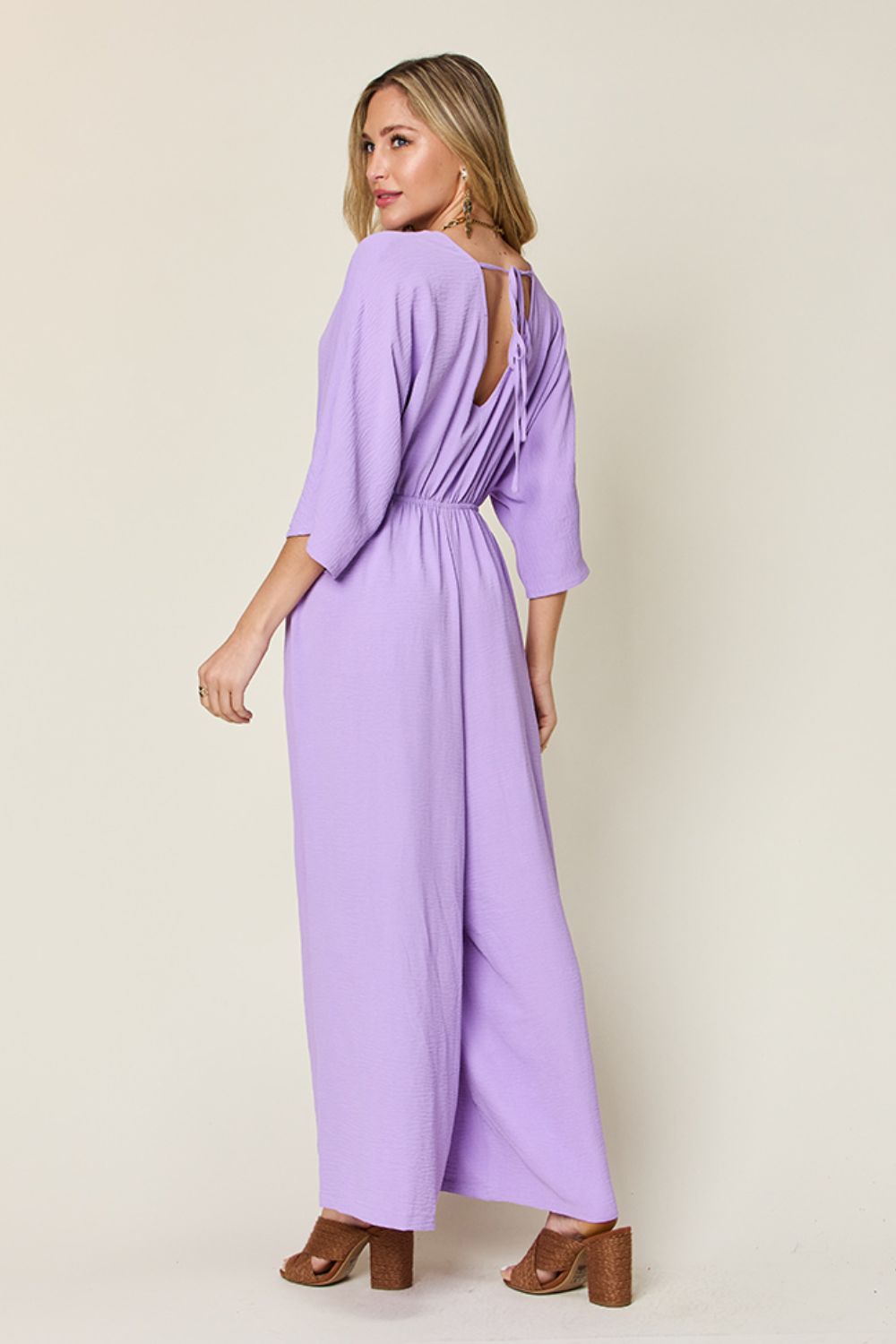 Double Take Full Size Surplice Wide Leg Jumpsuit with Pockets Double Take Full Size Surplice Wide Leg Jumpsuit with Pockets
