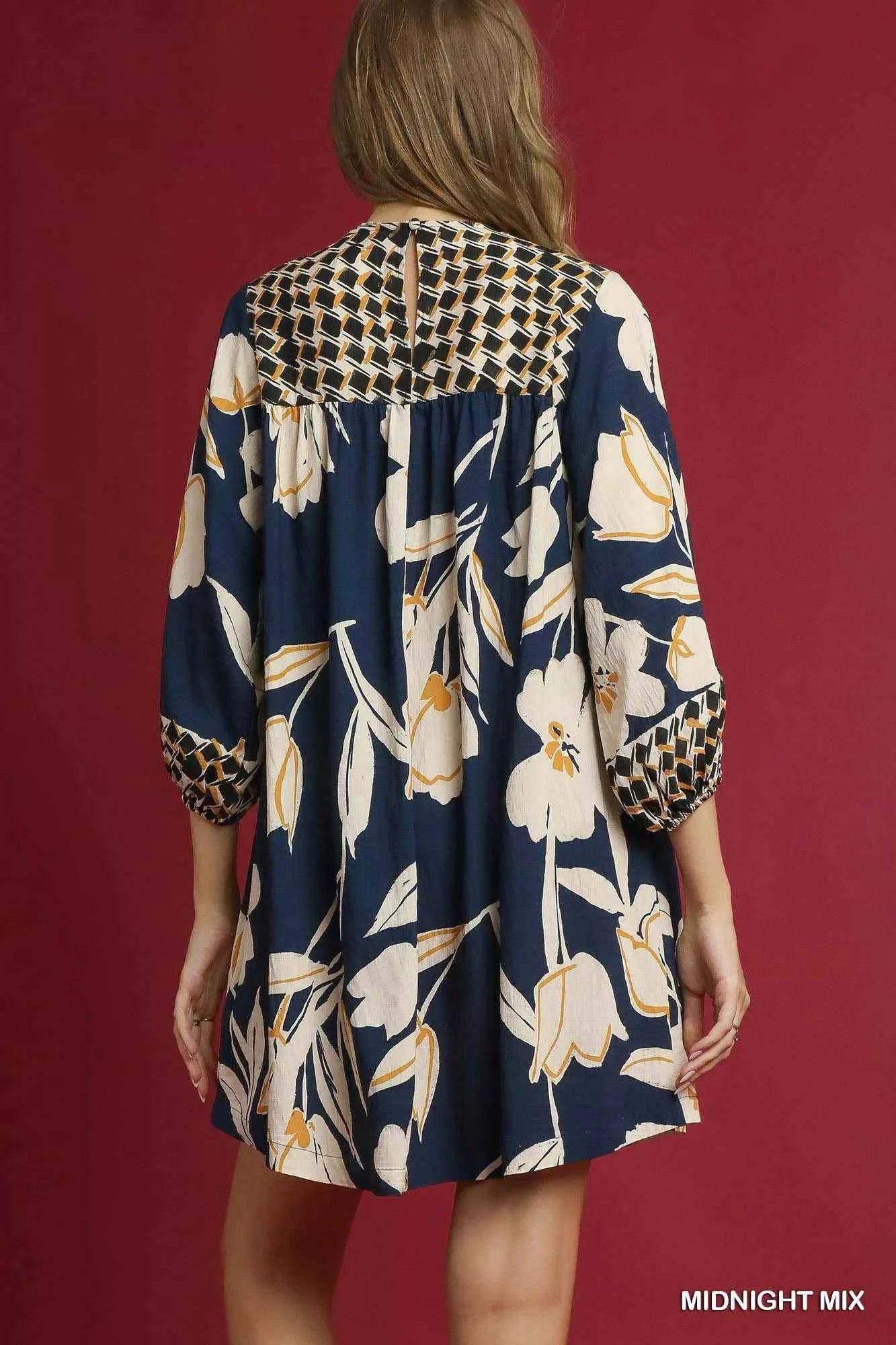 Umgee Floral High-Low Babydoll Dress Umgee Floral High-Low Babydoll Dress