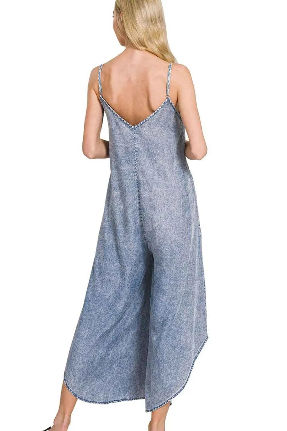 Zenana Lyocell Acid-Washed Jumpsuit Zenana Lyocell Acid-Washed Jumpsuit