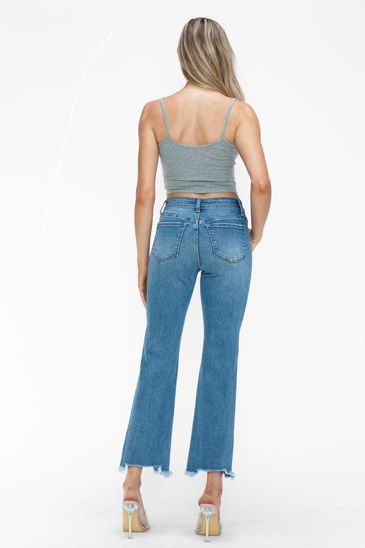 bytos Raw Hem Distressed Mid Rise Crop Jeans bytos Raw Hem Distressed Mid Rise Crop Jeans