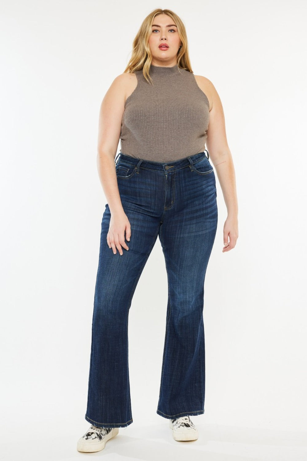 Kancan Full Size Mid Rise Flare Jeans Kancan Full Size Mid Rise Flare Jeans - TopFashionHQ