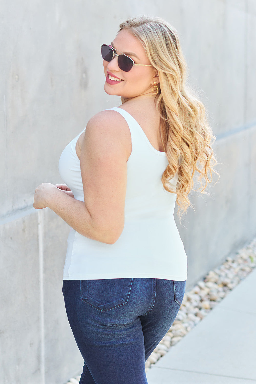 Basic Bae Full Size Square Neck Wide Strap Tank Basic Bae Full Size Square Neck Wide Strap Tank - TopFashionHQ