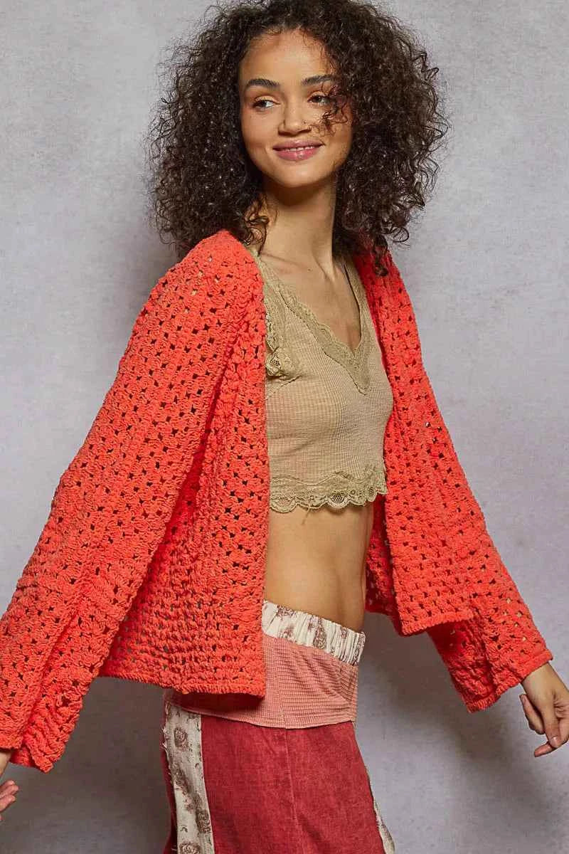 POL Open Front Cardigan with Crochet Patterns POL Open Front Cardigan with Crochet Patterns