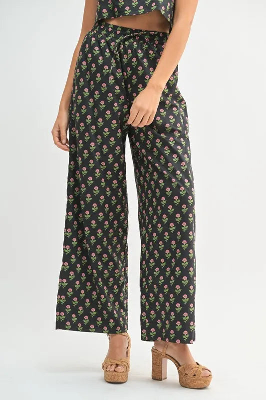 MABLE Floral Print Ruffle Top and Pants Set aed007ab00d74b16ae70947c8c942105-Max-Origin