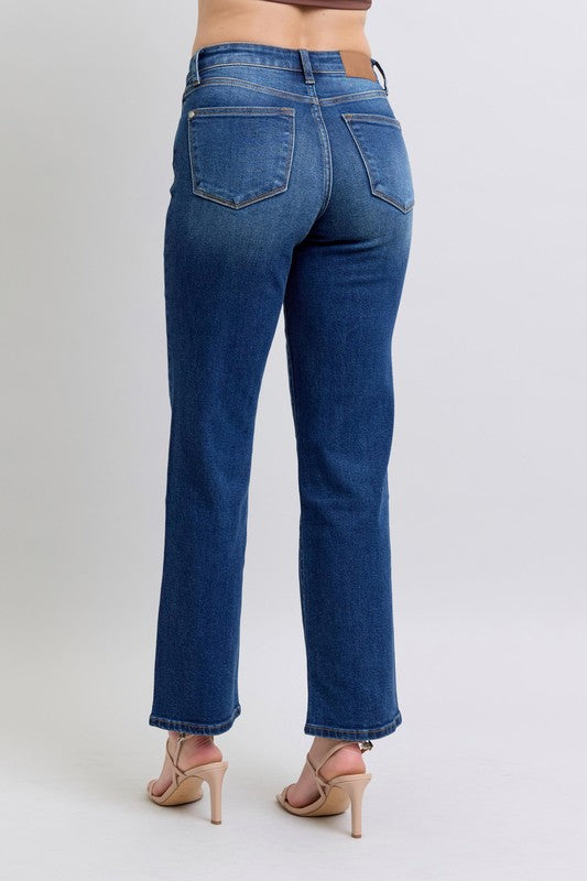Judy Blue Full Size Side Seam Detail Straight Jeans with Pockets Judy Blue Full Size Side Seam Detail Straight Jeans with Pockets - TopFashionHQ