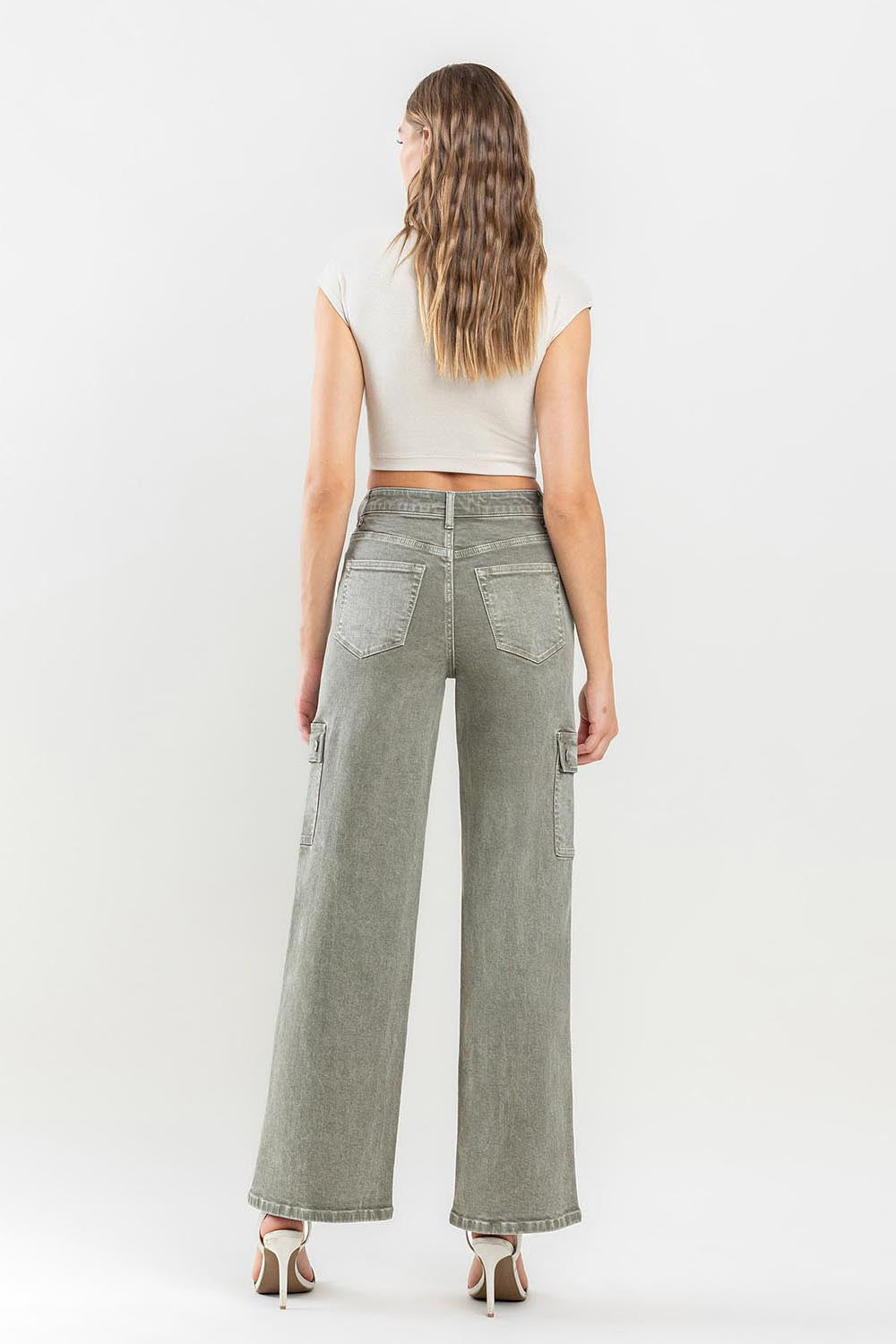Vervet by Flying Monkey 90's Super High Rise Cargo Jeans Vervet by Flying Monkey 90's Super High Rise Cargo Jeans - TopFashionHQ