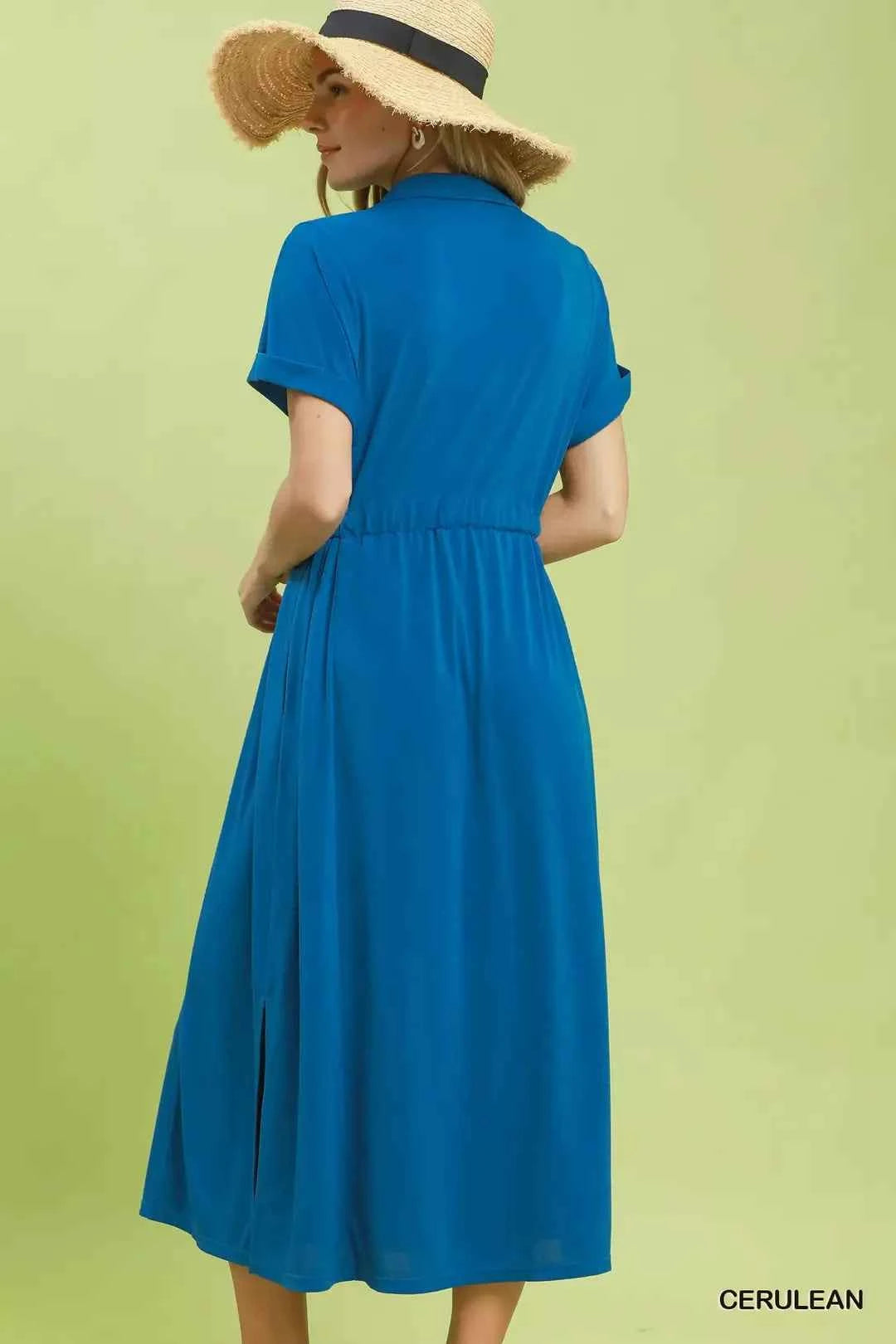 Umgee Collared Belted Midi Dress Umgee Collared Belted Midi Dress