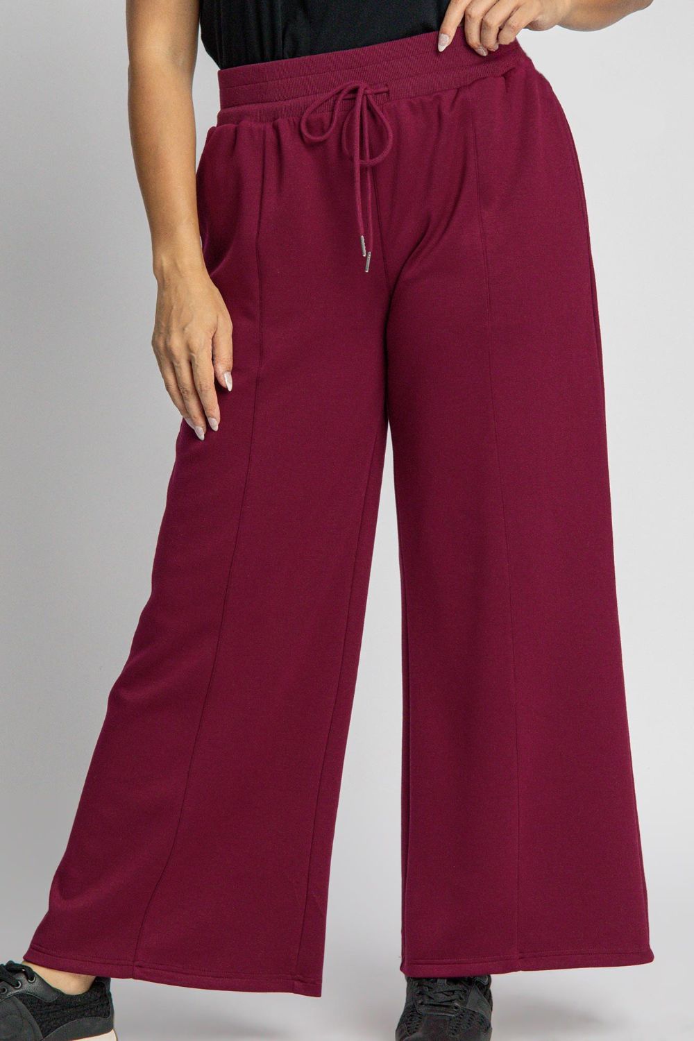 Umgee Full Size Drawstring Wide Leg Pants with Pockets Umgee Full Size Drawstring Wide Leg Pants with Pockets - TopFashionHQ